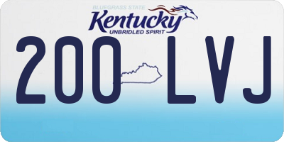 KY license plate 200LVJ