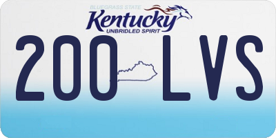 KY license plate 200LVS