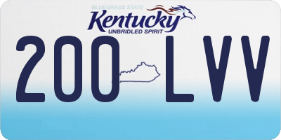 KY license plate 200LVV