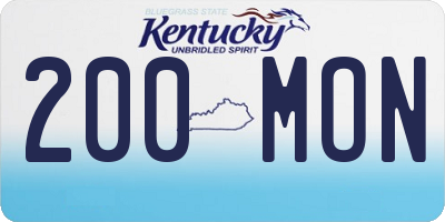 KY license plate 200MON