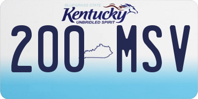 KY license plate 200MSV
