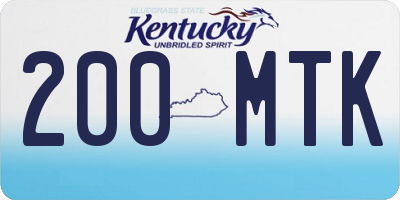 KY license plate 200MTK