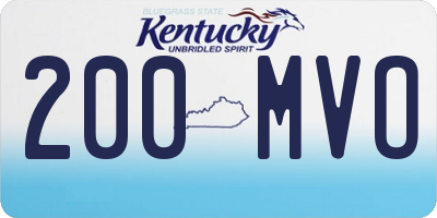 KY license plate 200MVO