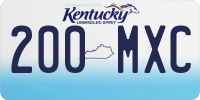 KY license plate 200MXC