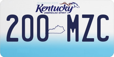 KY license plate 200MZC