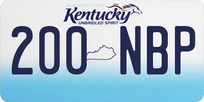 KY license plate 200NBP