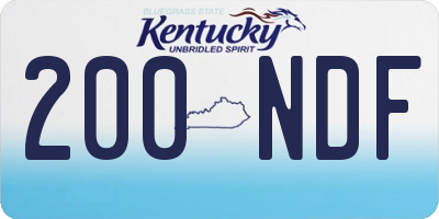 KY license plate 200NDF