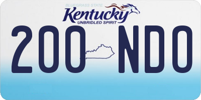 KY license plate 200NDO