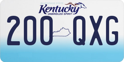 KY license plate 200QXG