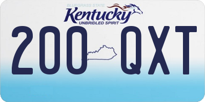 KY license plate 200QXT