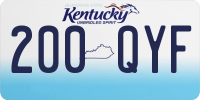 KY license plate 200QYF
