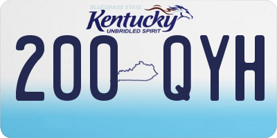 KY license plate 200QYH