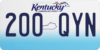KY license plate 200QYN