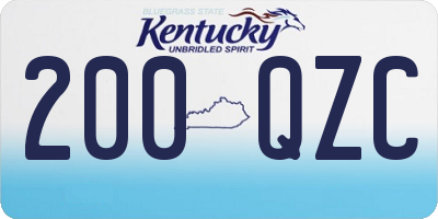 KY license plate 200QZC