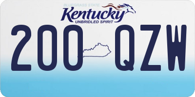 KY license plate 200QZW