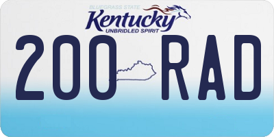KY license plate 200RAD