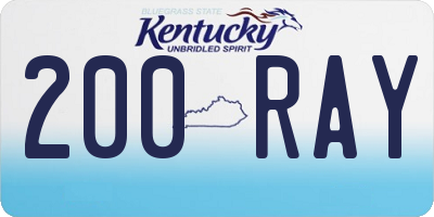 KY license plate 200RAY