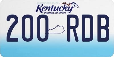 KY license plate 200RDB