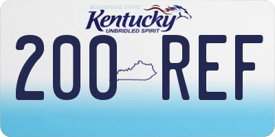 KY license plate 200REF
