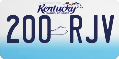 KY license plate 200RJV