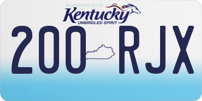 KY license plate 200RJX