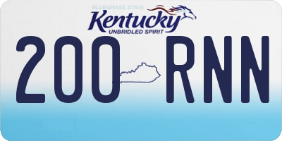 KY license plate 200RNN