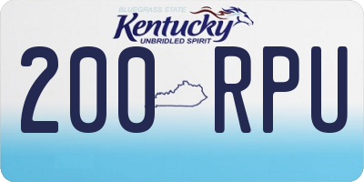 KY license plate 200RPU