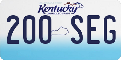 KY license plate 200SEG