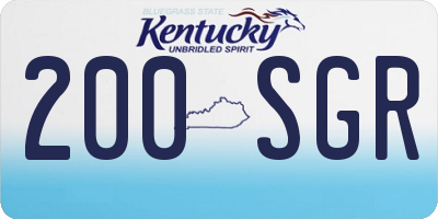 KY license plate 200SGR