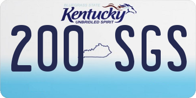 KY license plate 200SGS
