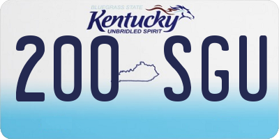KY license plate 200SGU
