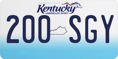 KY license plate 200SGY