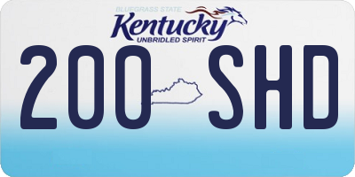 KY license plate 200SHD