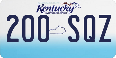KY license plate 200SQZ