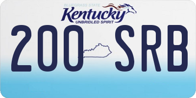 KY license plate 200SRB