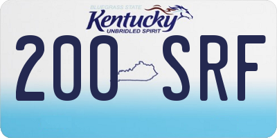 KY license plate 200SRF