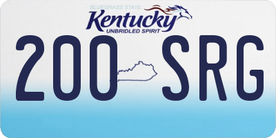 KY license plate 200SRG