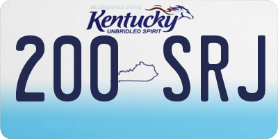 KY license plate 200SRJ
