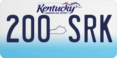KY license plate 200SRK