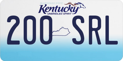 KY license plate 200SRL