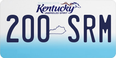 KY license plate 200SRM