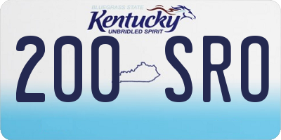 KY license plate 200SRO