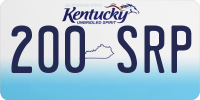 KY license plate 200SRP