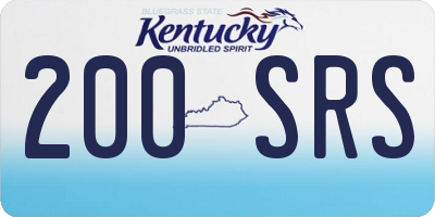 KY license plate 200SRS