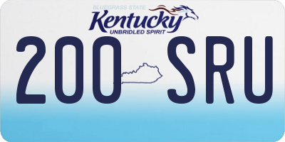 KY license plate 200SRU