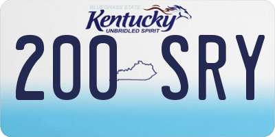 KY license plate 200SRY