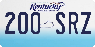 KY license plate 200SRZ