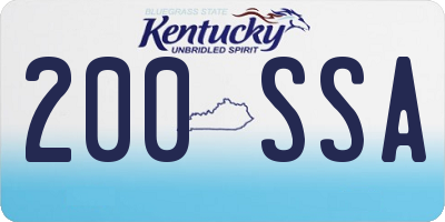 KY license plate 200SSA