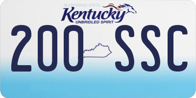 KY license plate 200SSC
