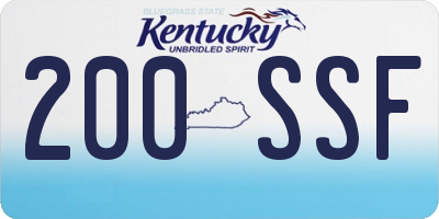 KY license plate 200SSF